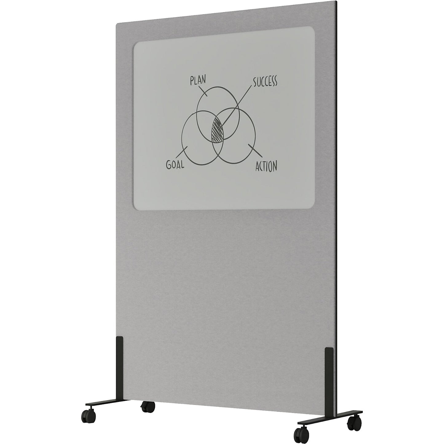 Whiteboard Silva, mobile, enamelled steel / PET felt, light grey.