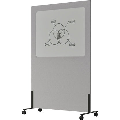 Whiteboard Silva, mobile, enamelled steel / PET felt, light grey.