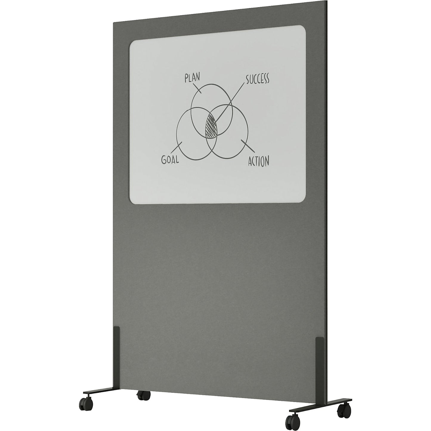 Whiteboard Silva, mobile, enamelled steel / PET felt, dark grey.