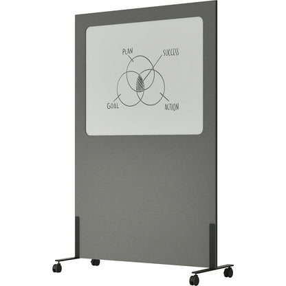 Whiteboard Silva, mobile, enamelled steel / PET felt, dark grey.