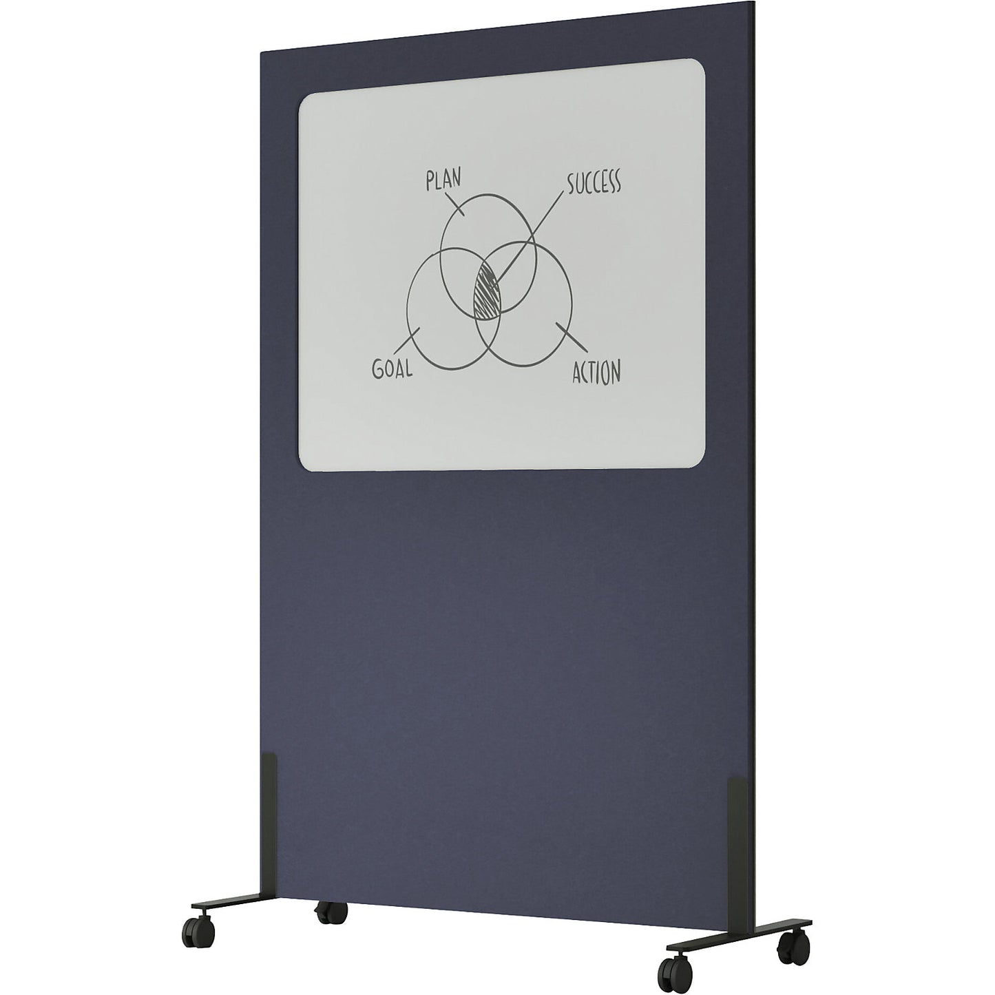 Whiteboard Silva, mobile, enamelled steel / PET felt, blue.