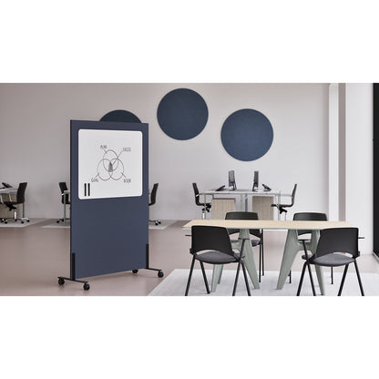 Whiteboard Silva, mobile, enamelled steel / PET felt, blue.