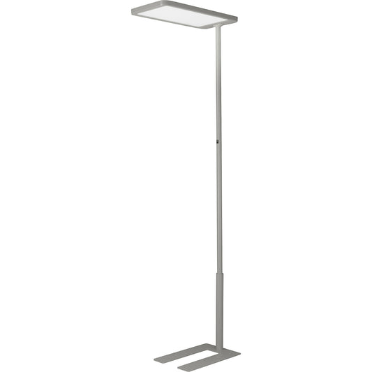Capella LED floor lamp, dimmable, silver grey.