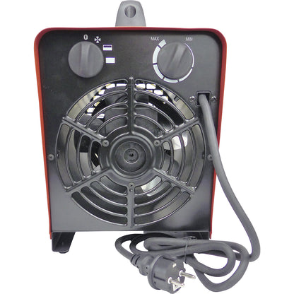 Fan heater with hose connection, 3000 W, 3 kW, LxWxH 275 x 355 x 330 mm.