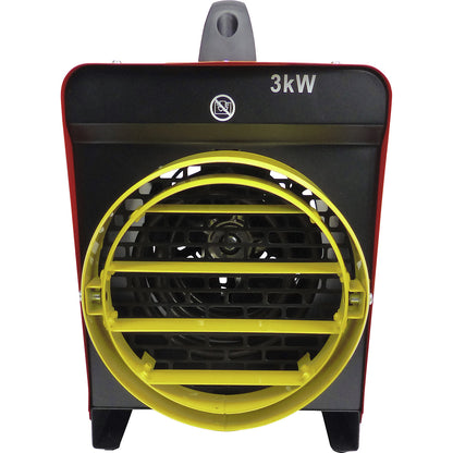 Fan heater with hose connection, 3000 W, 3 kW, LxWxH 275 x 355 x 330 mm.