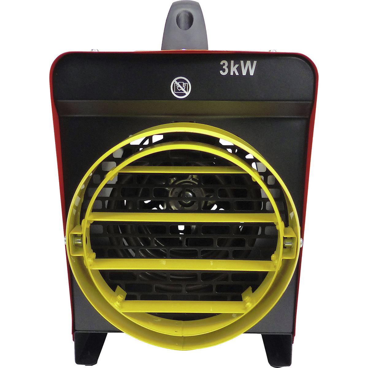 Fan heater with hose connection, 3000 W, 3 kW, LxWxH 275 x 355 x 330 mm.