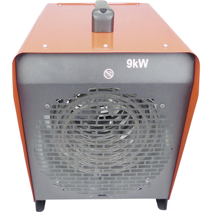 Fan heater, 9000 W, 9 kW, IP24, LxWxH 300 x 430 x 390 mm.