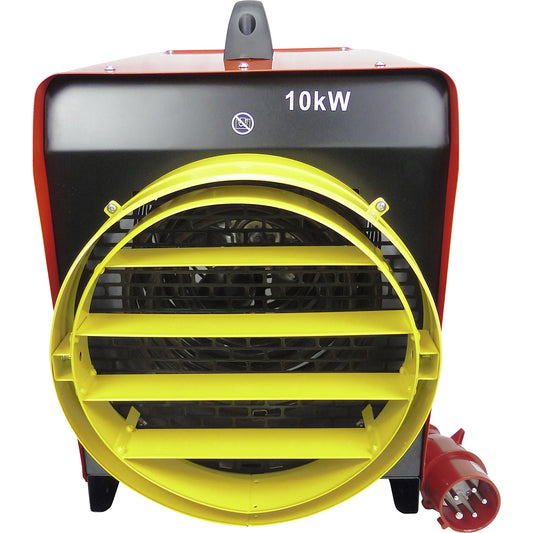 High-voltage fan heater with hose connection, 10000 W, LxWxH 360 x 490 x 445 mm.