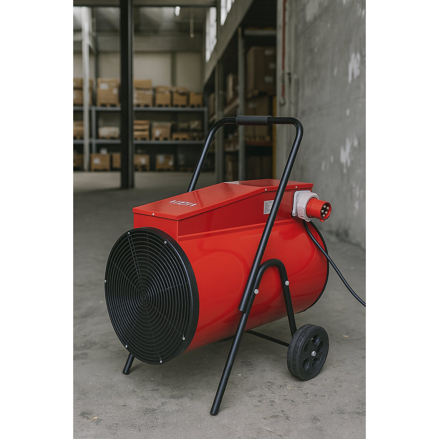 Electric fan heater, 30000 W, 30 kW, LxWxH 565 x 860 x 620 mm.