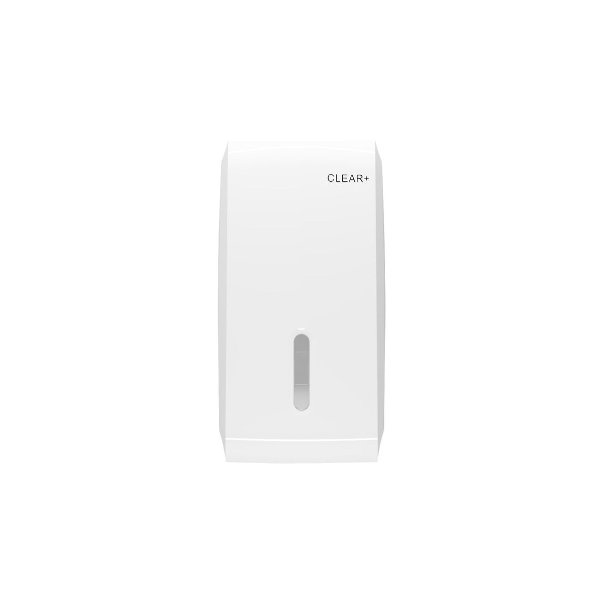 Toilet paper dispenser Clear+, for individual sheet dispensing, plastic, white.