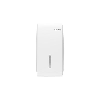 Toilet paper dispenser Clear+, for individual sheet dispensing, plastic, white.