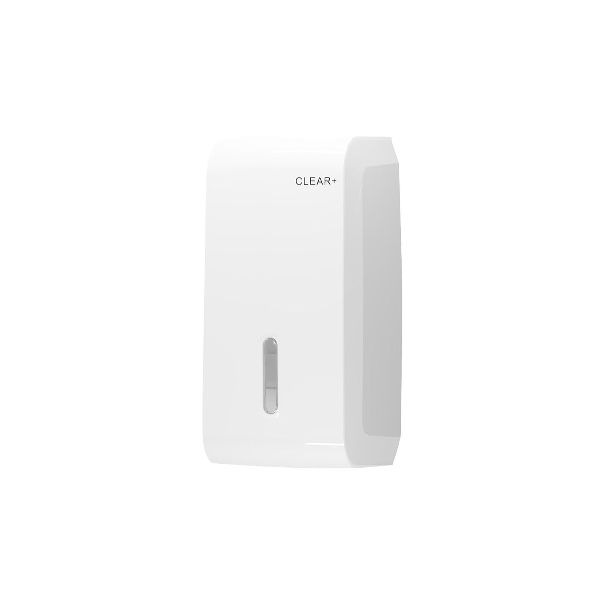 Toilet paper dispenser Clear+, for individual sheet dispensing, plastic, white.
