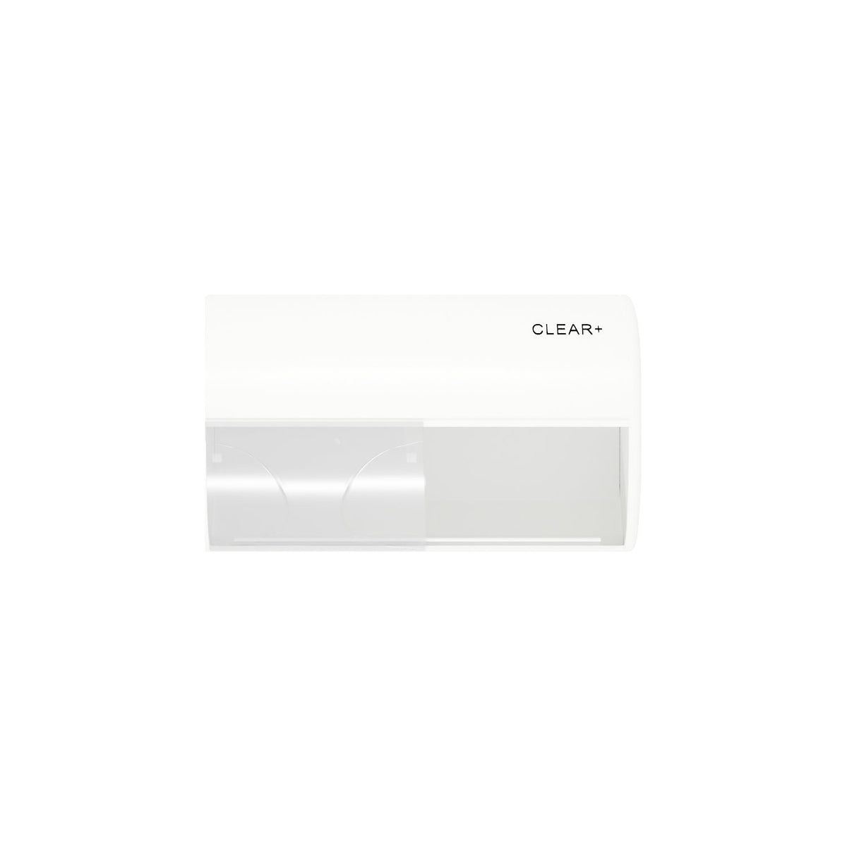 Toilet paper dispenser Clear+, for household rolls, plastic, white.