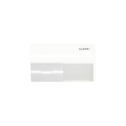 Toilet paper dispenser Clear+, for household rolls, plastic, white.