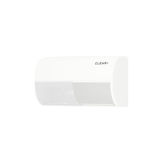 Toilet paper dispenser Clear+, for household rolls, plastic, white.