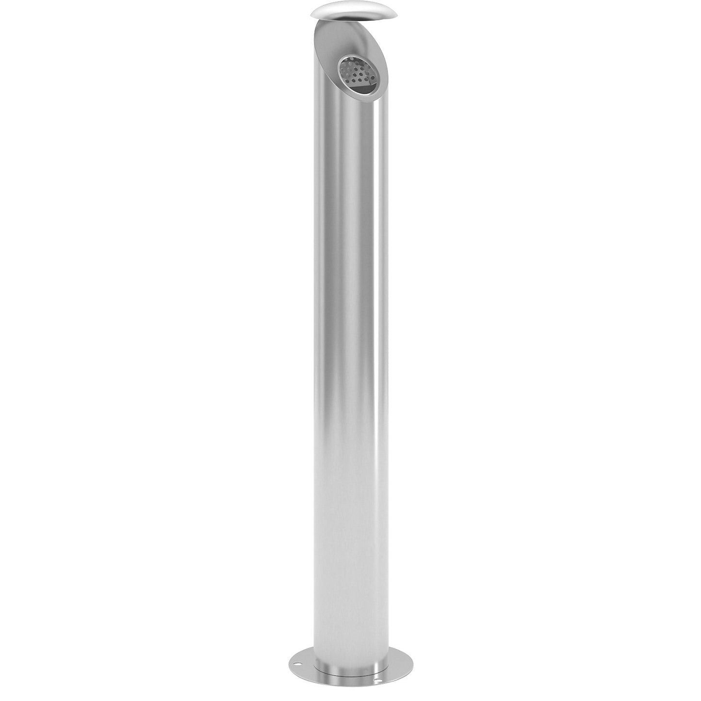 Stainless steel pedestal ashtray, lockable, capacity 4.2 l, Ø 120 mm, polished.