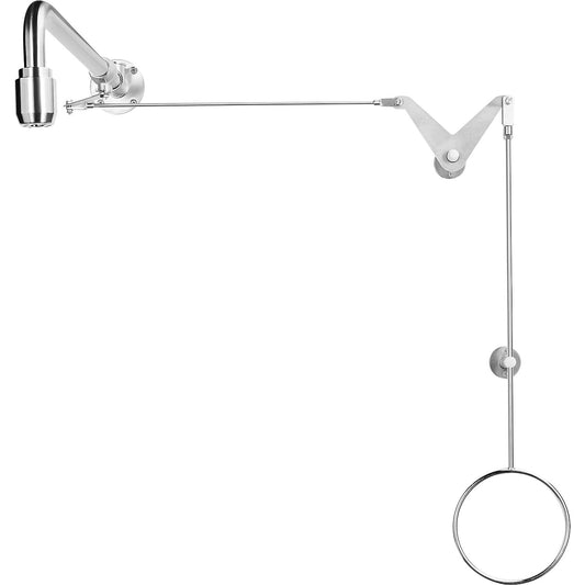 Body emergency shower PremiumLine, with pull rod linkage, above-door mounting, stainless steel.
