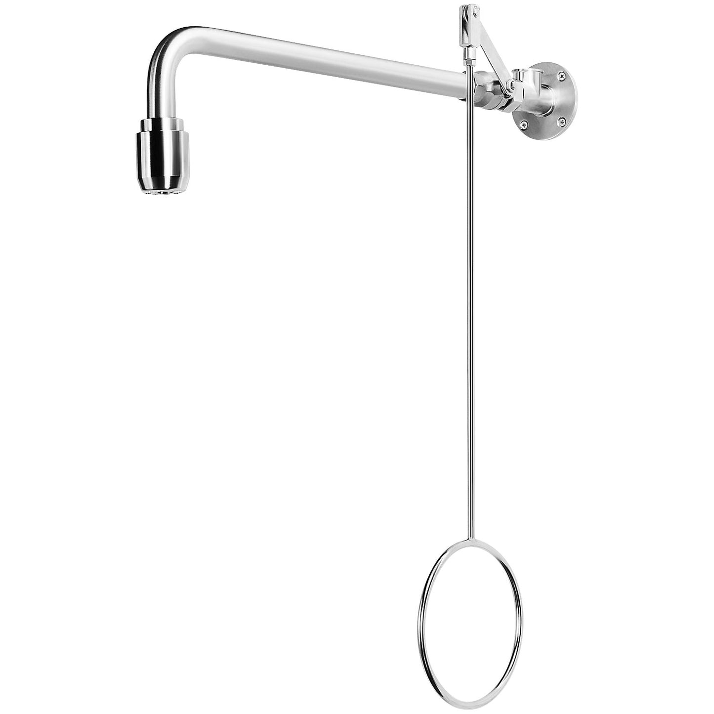 PremiumLine full-body emergency shower, for wall mounting, stainless steel.