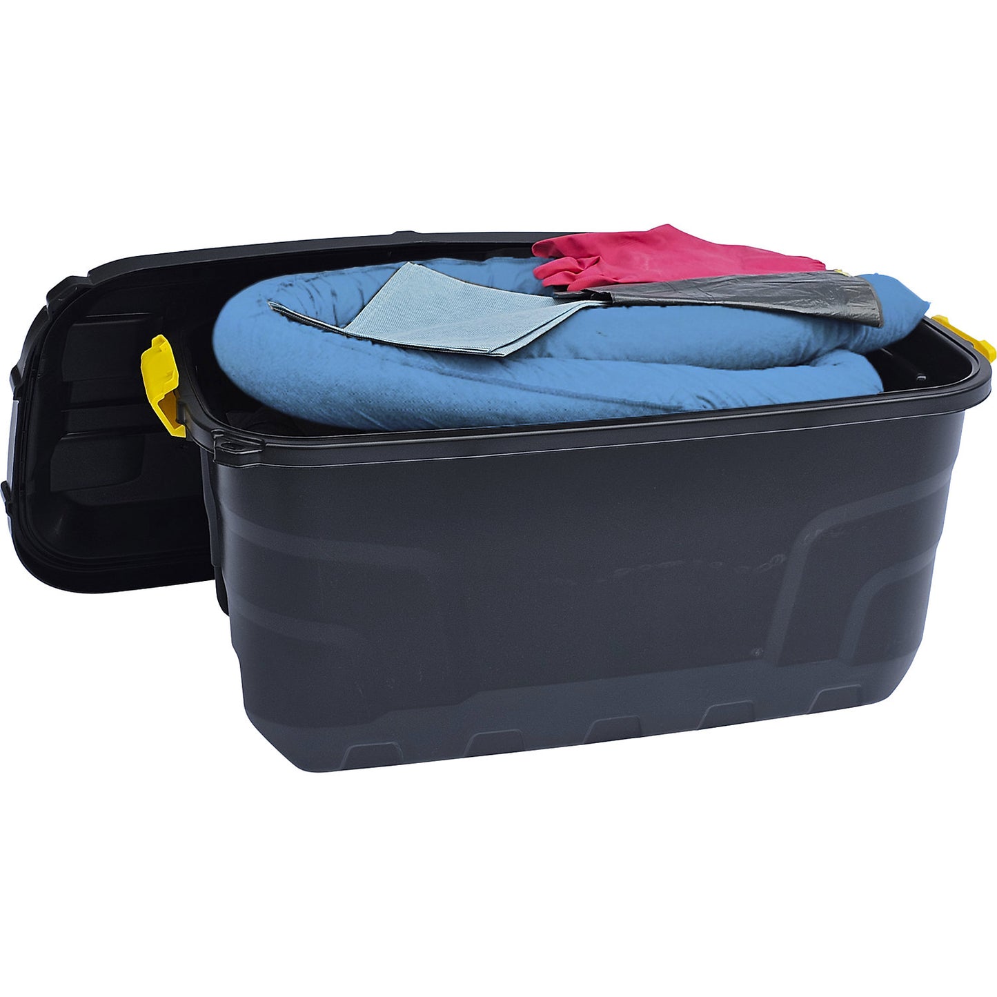 Spillage emergency kit in a trolley case, absorption 75 l, oil version, blue.