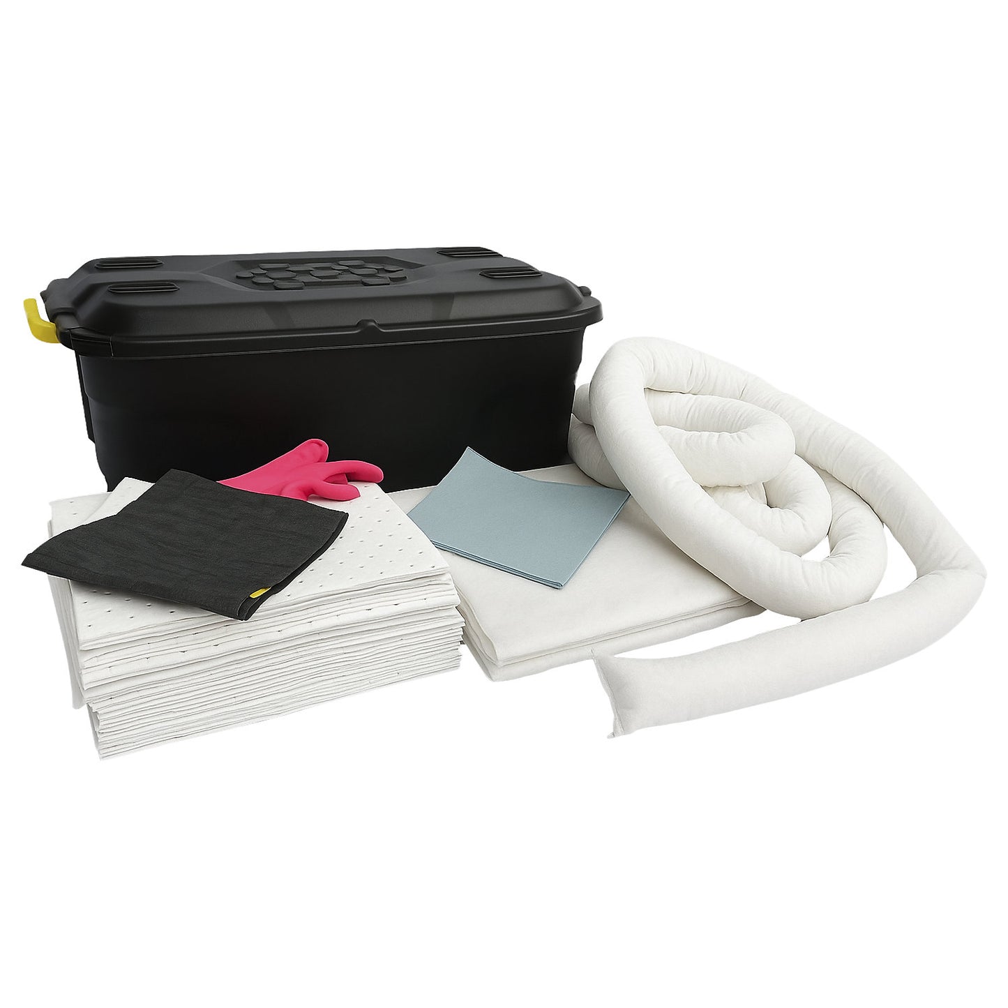 Spillage emergency kit in a trolley case, absorption 75 l, oil version, white.