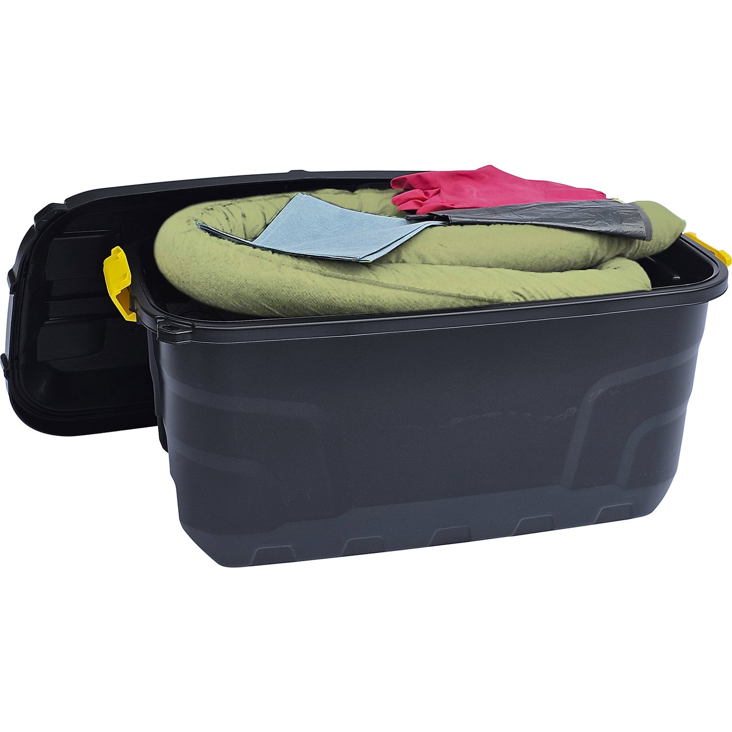 Spillage emergency kit in a trolley case, absorption 75 l, chemical version, yellow.