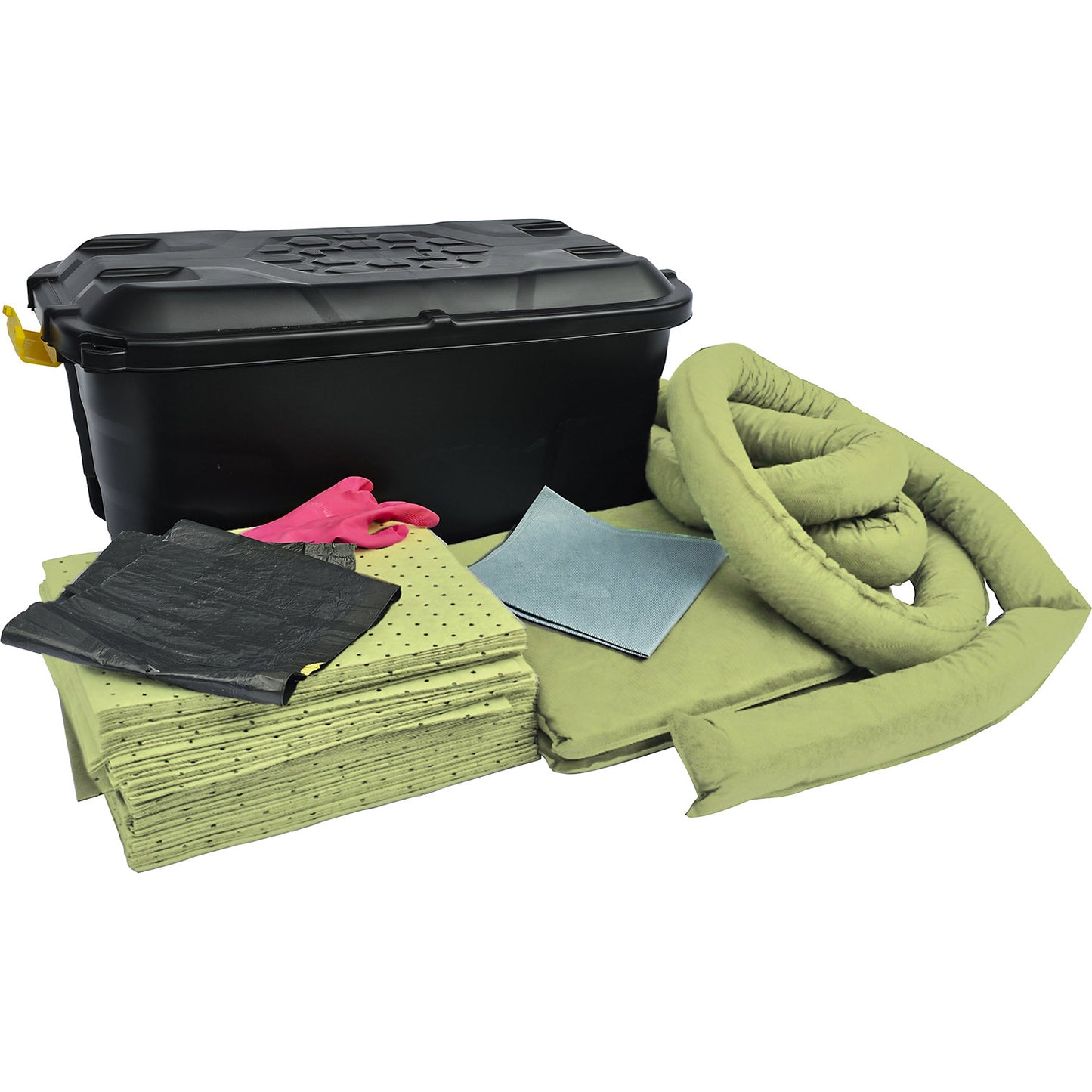 Spillage emergency kit in a trolley case, absorption 75 l, chemical version, yellow.