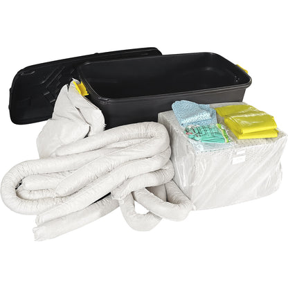 Spillage emergency kit in a wheeled case, absorption 150 l, oil version, white.