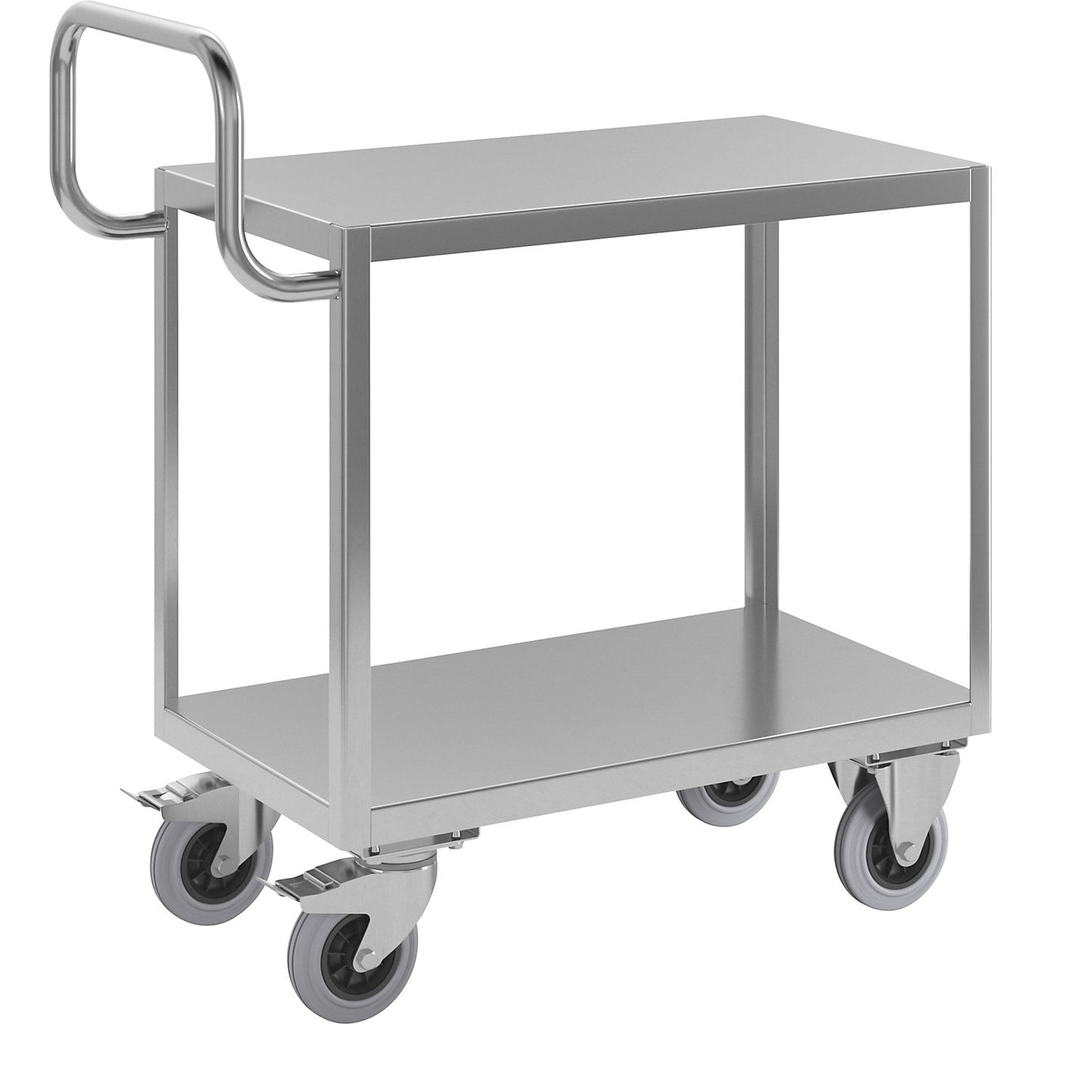 Stainless steel assembly trolley, 2 shelves, LxWxH 1045 x 510 x 915 mm.