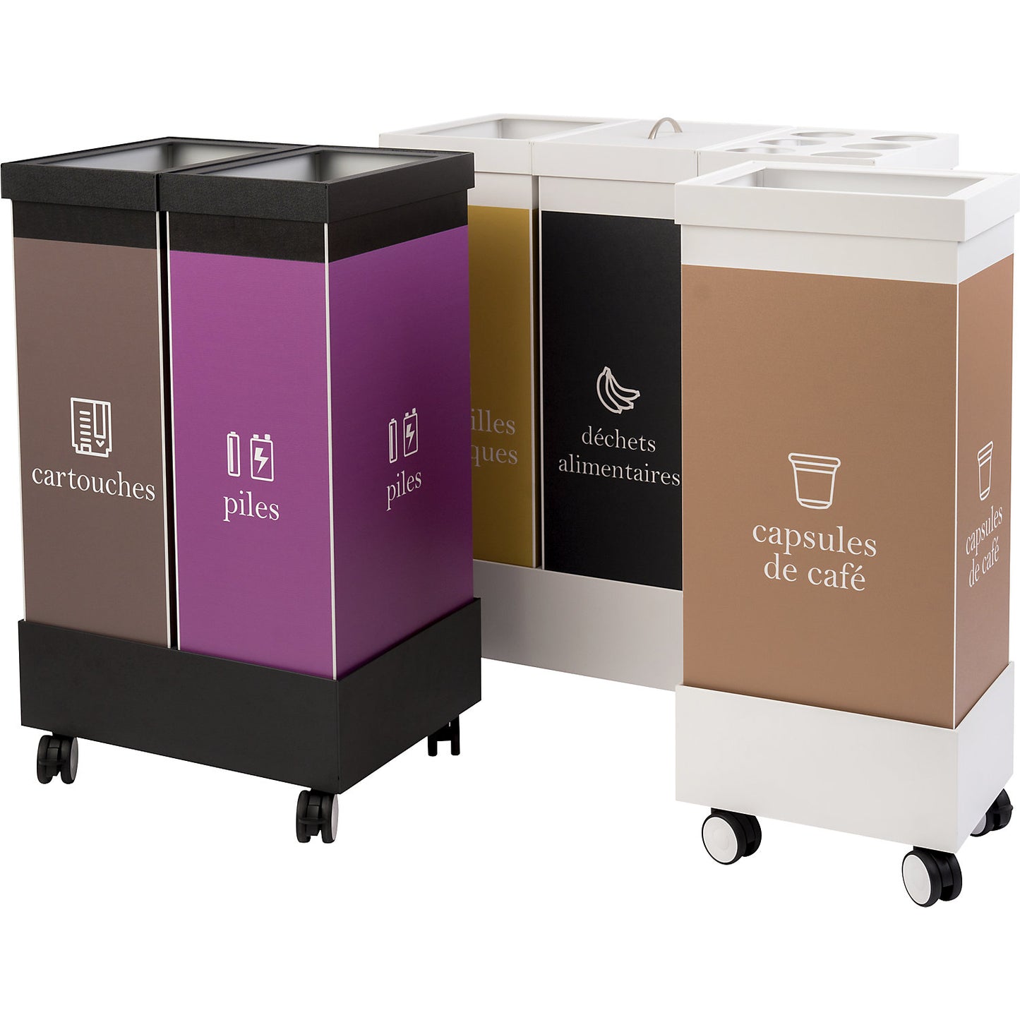 Trolley for recycling bins, for 3 containers, black.