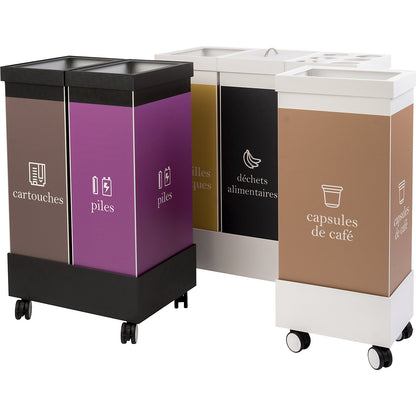 Trolley for recycling bins, for 3 containers, black.