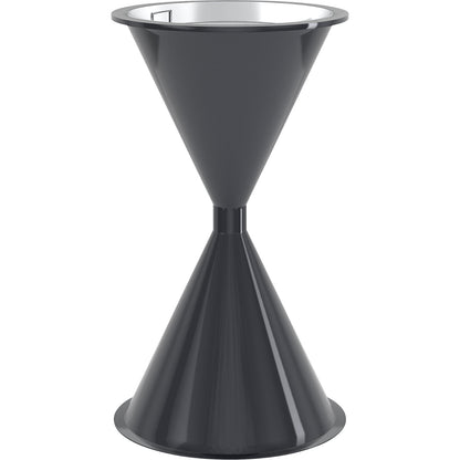 Conical pedestal ashtray made of plastic, without hood, black grey.