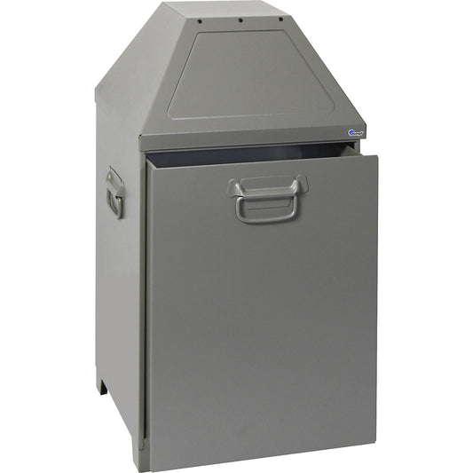 Waste collector, 80 L, fire retardant, removable insert, grey aluminium.