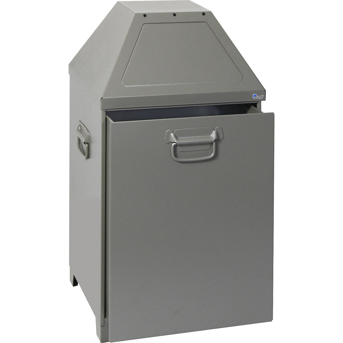 Waste collector, 80 L, fire retardant, removable insert, grey aluminium.