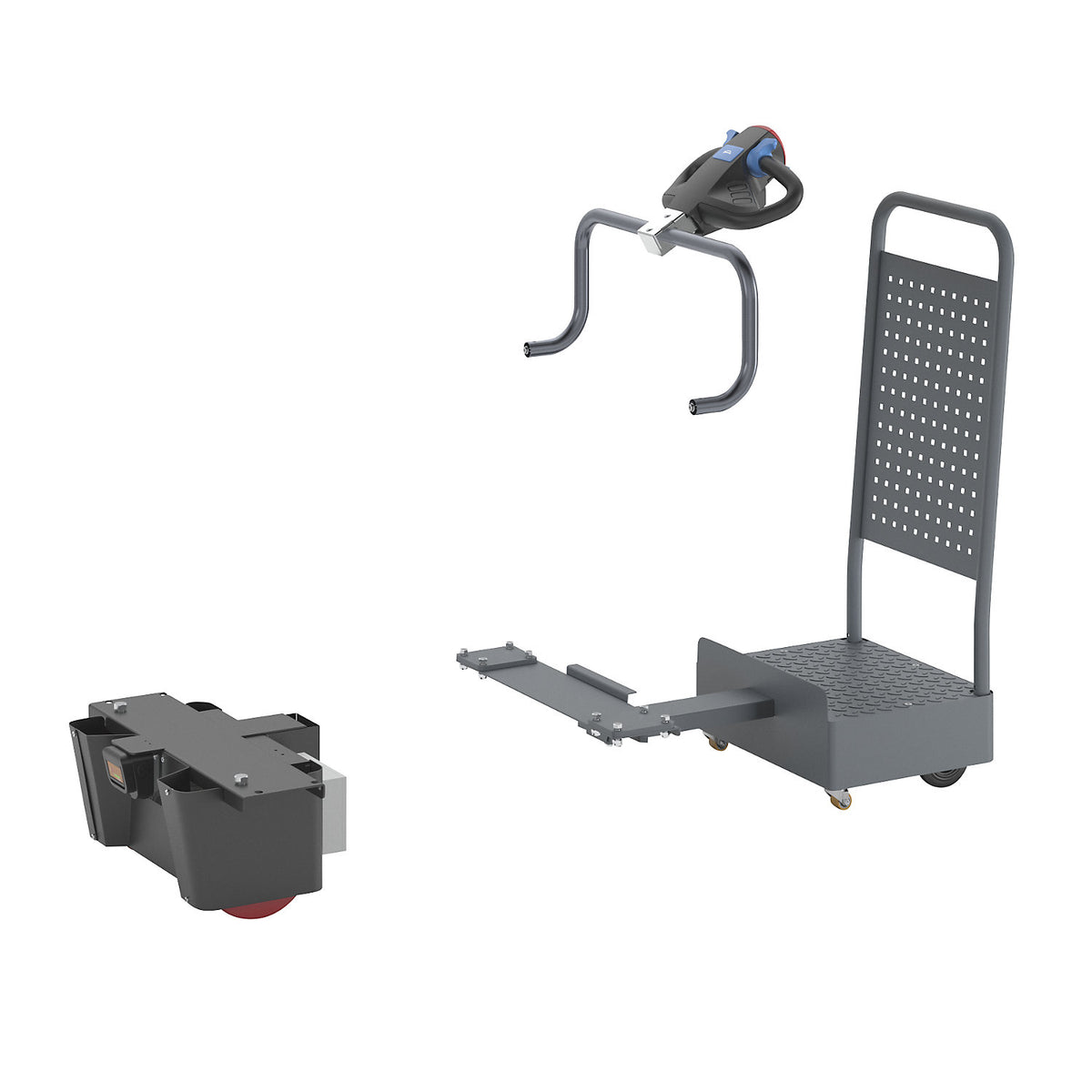 Operator platform with NEO e-module, for assembly trolley, width 700 mm.