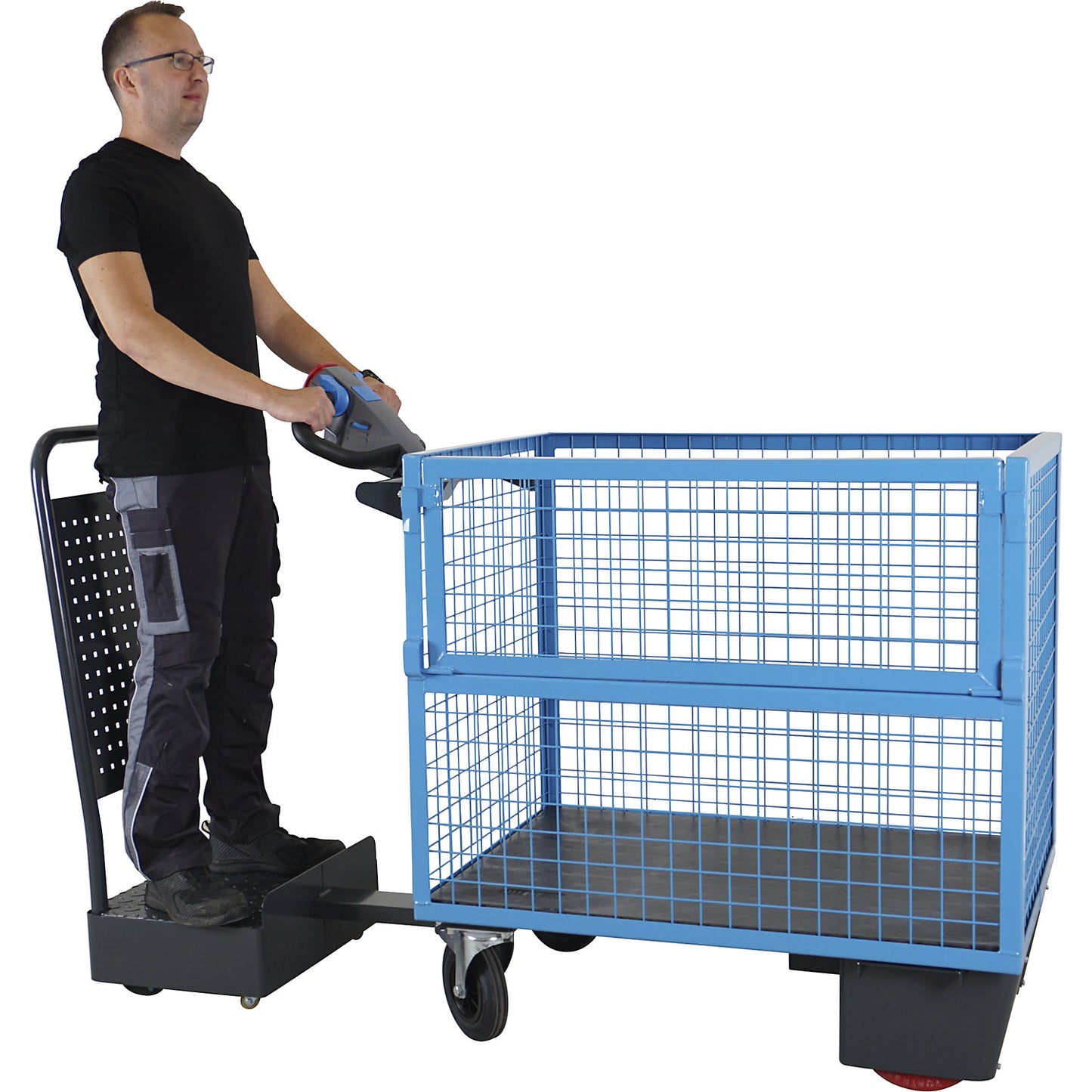 Box truck with electric drive, with driver's platform, LxWxH 1870 x 720 x 1240 mm.