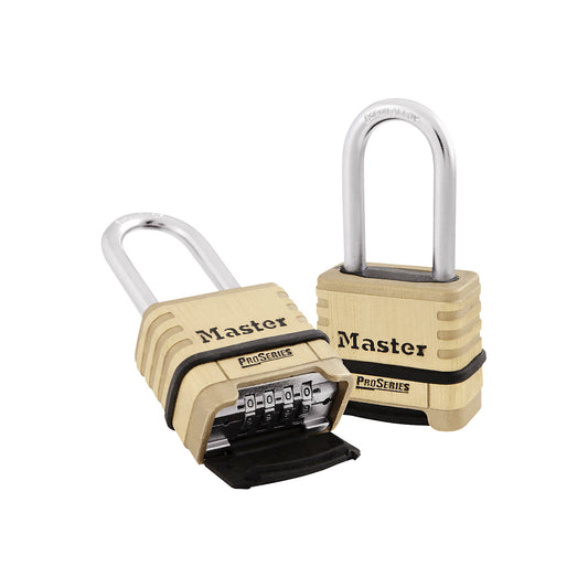 Padlock, brass, with combination lock, pack of 4, 10 mm bracket.