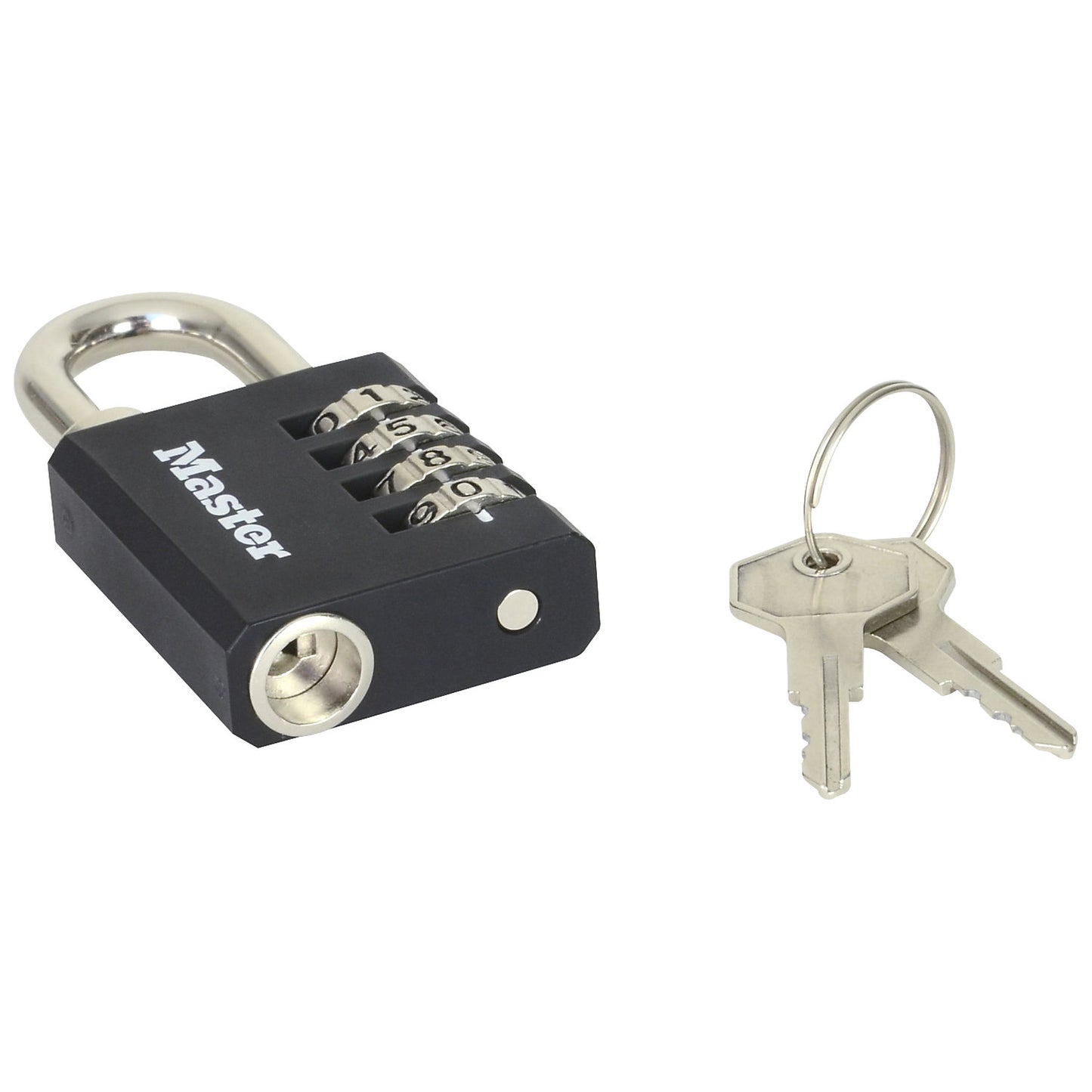 Combination lock, zinc, pack of 12, with security emergency key.