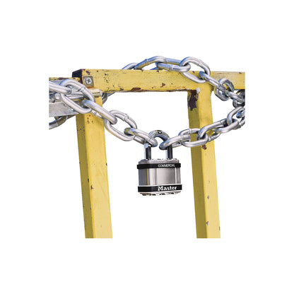 Padlock with cylinder lock, stainless steel housing, pack of 6, width 51 mm.