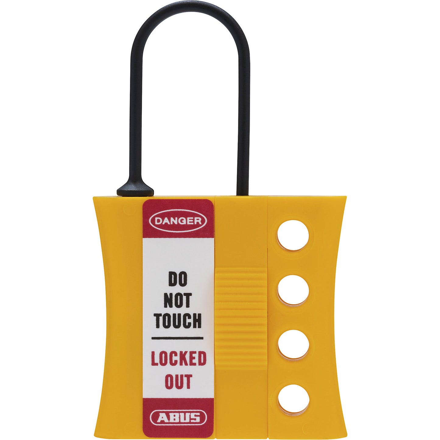 Safety locking bracket main switch H773, 3 mm bar, pack of 6, yellow.