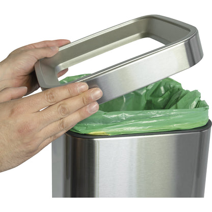 Stainless steel waste paper bin, anti-fingerprint, H 334 mm, capacity 15 L.