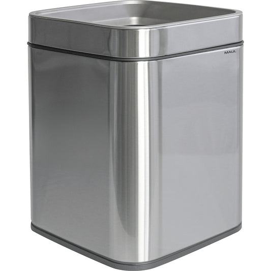 Stainless steel waste paper bin, anti-fingerprint, H 334 mm, capacity 15 L.