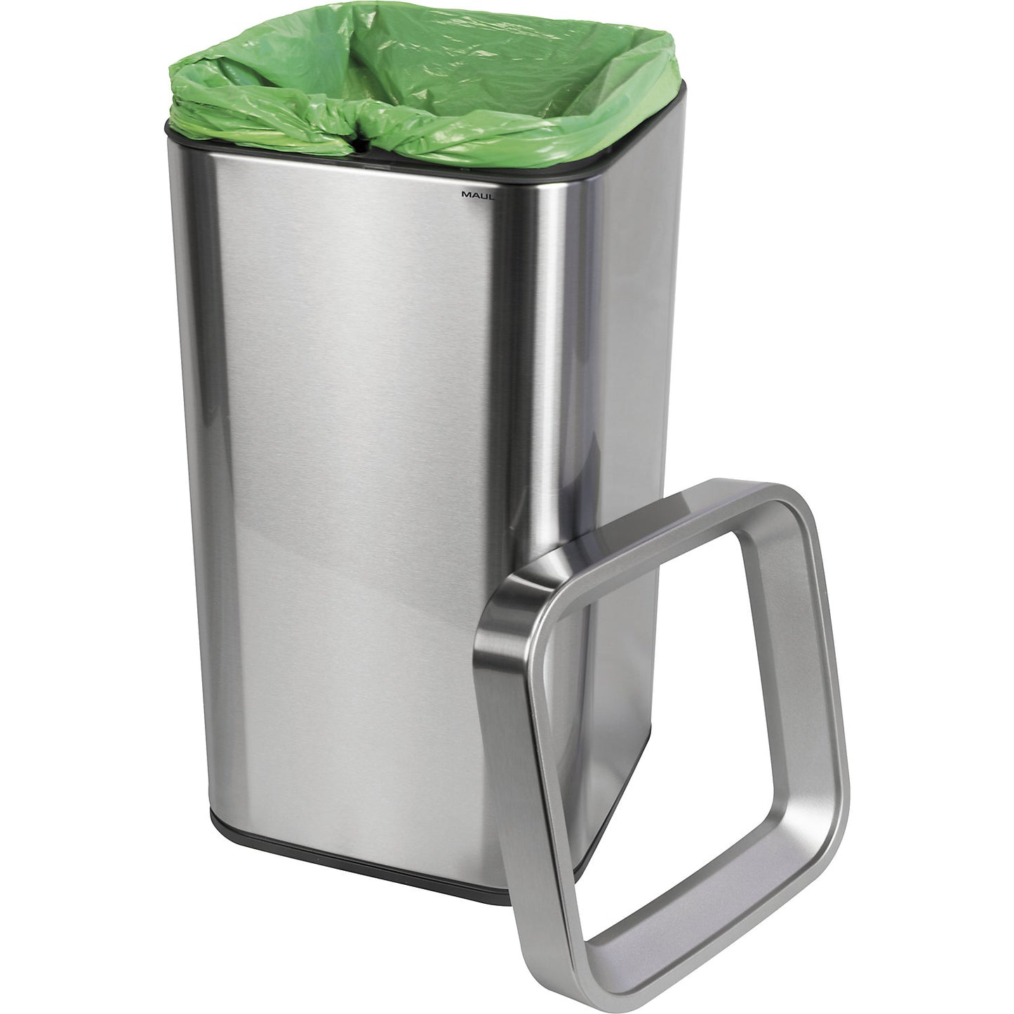 Stainless steel waste paper bin, anti-fingerprint, H 504 mm, capacity 25 L.