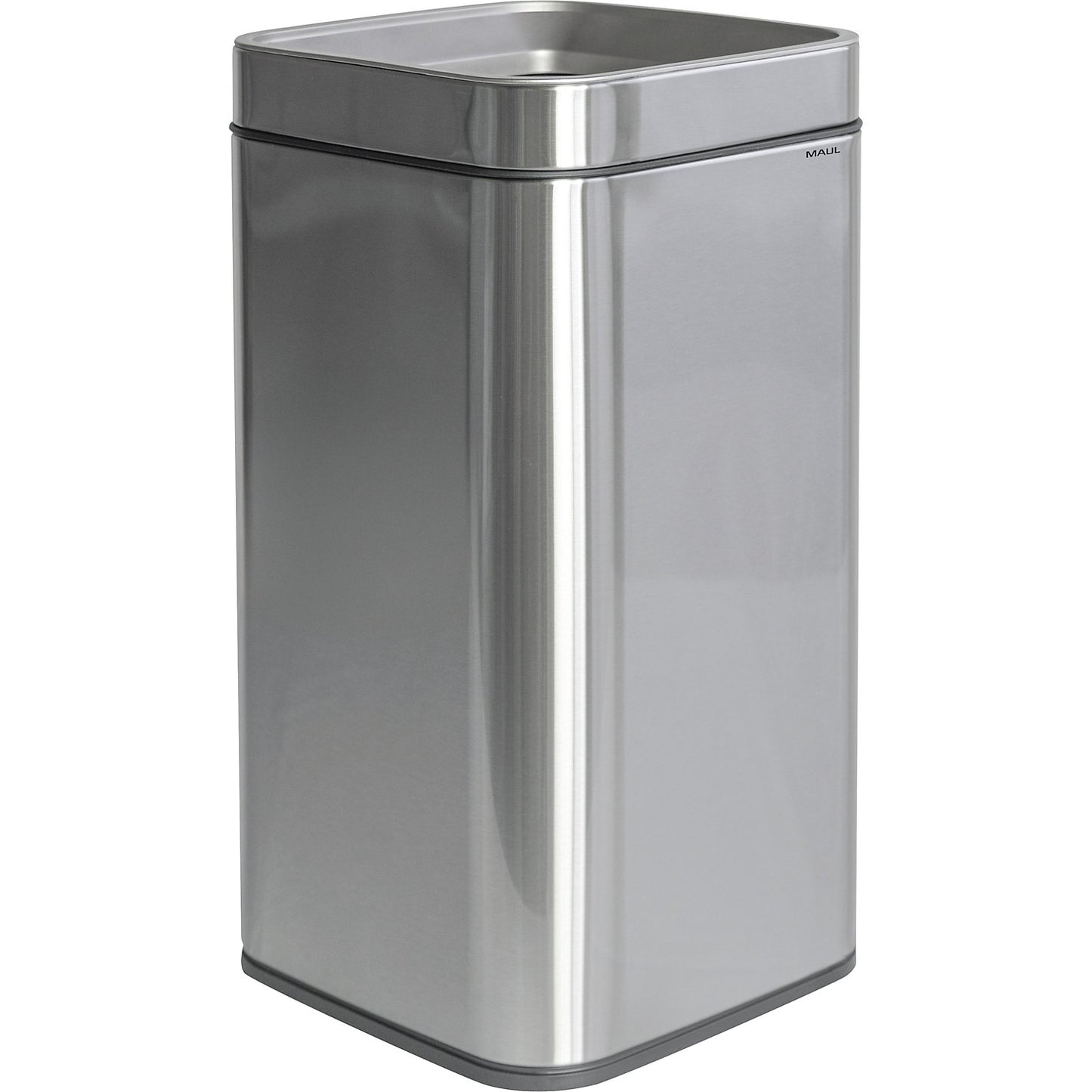 Stainless steel waste paper bin, anti-fingerprint, H 504 mm, capacity 25 L.
