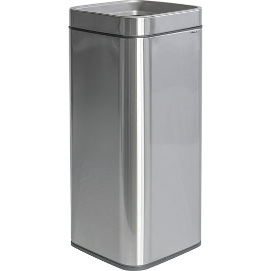 Stainless steel waste paper bin, anti-fingerprint, H 614 mm, capacity 30 L.