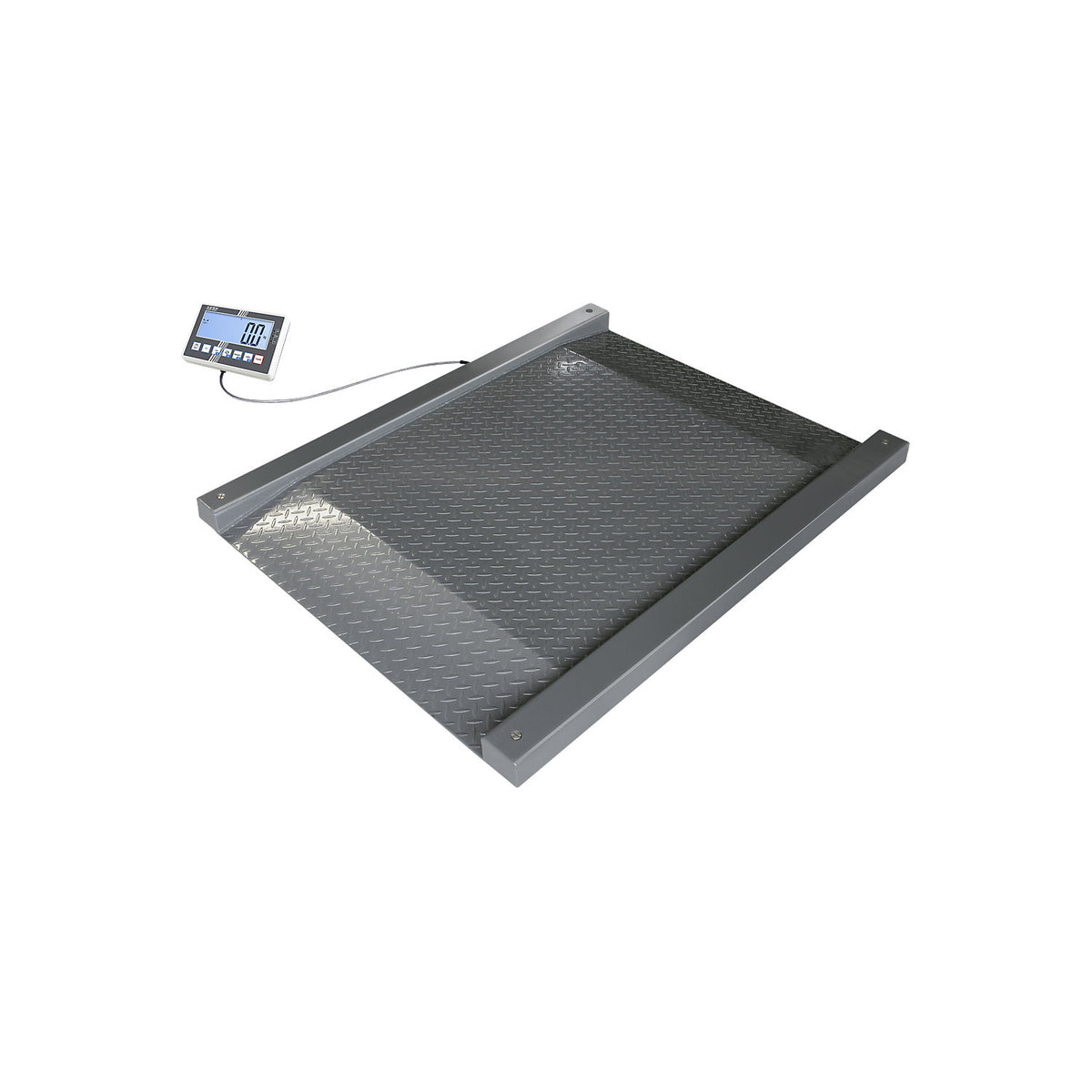IoT-Line drive-through scale NFC, steel, weighing range up to 1500 kg, 1000 x 1000 mm.