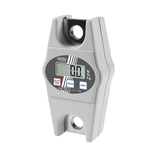HCB suspension scales, grey, weighing range up to 500 kg, read-out accuracy 1000 g.