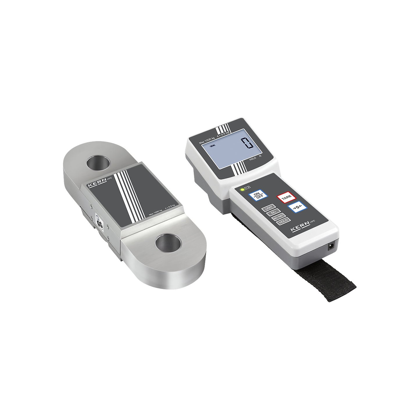HFC crane scales, grey, weighing range up to 10000 kg, read-out accuracy 5000 g.