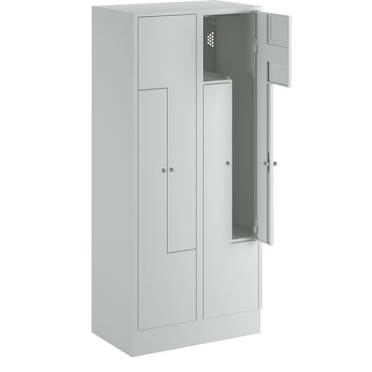 München Z locker, 2 compartments, W 800 mm, doors light grey.
