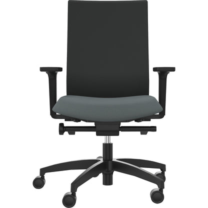 JUST EVO OPERATOR office chair, with upholstered back rest, grey.