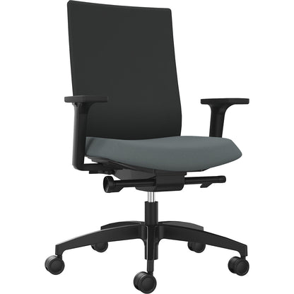 JUST EVO OPERATOR office chair, with upholstered back rest, grey.